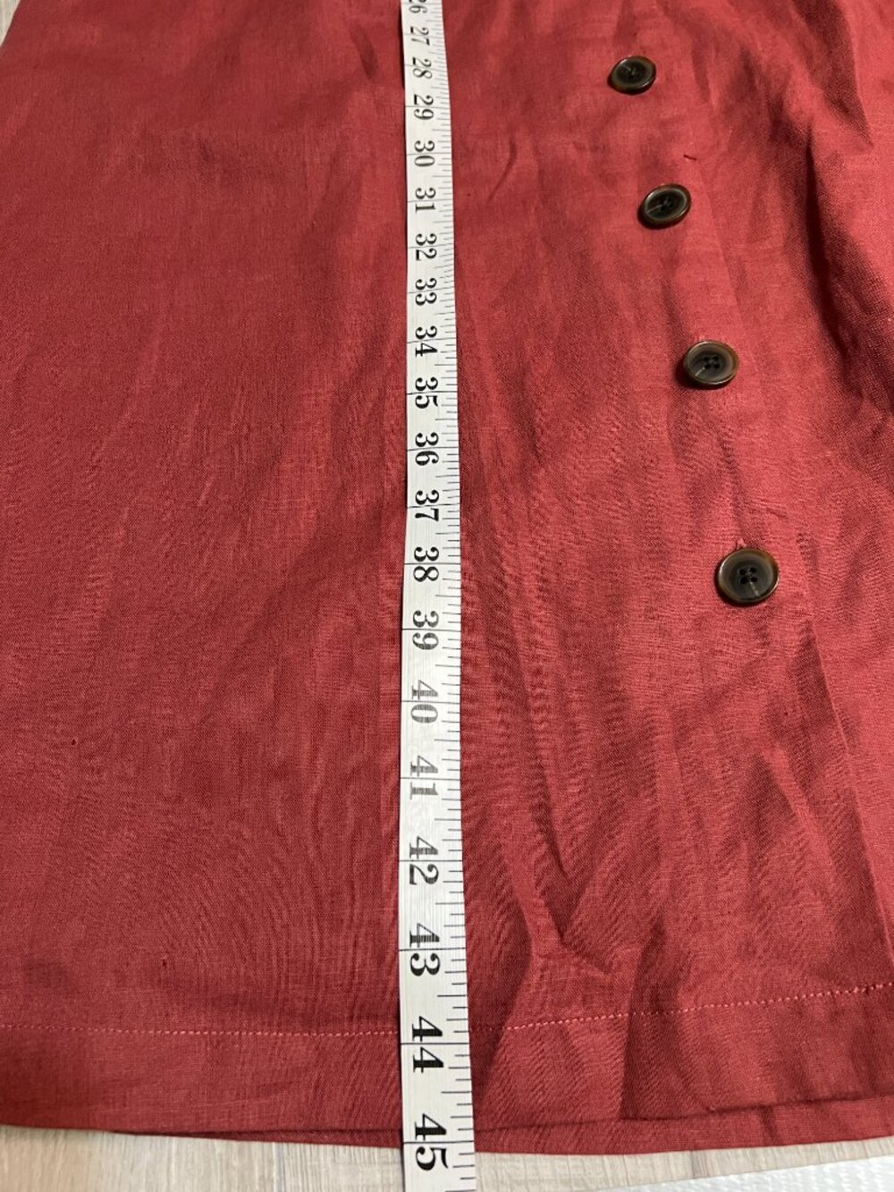 NWOT GAP Linen Blend Midi Dress Red Size 10 Sleeveless Button Belted Pockets - Picture 10 of 11